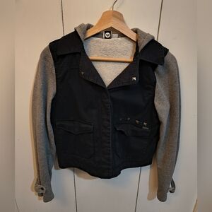 Roxy Y2K vintage Studded Black and Gray Crop Jacket